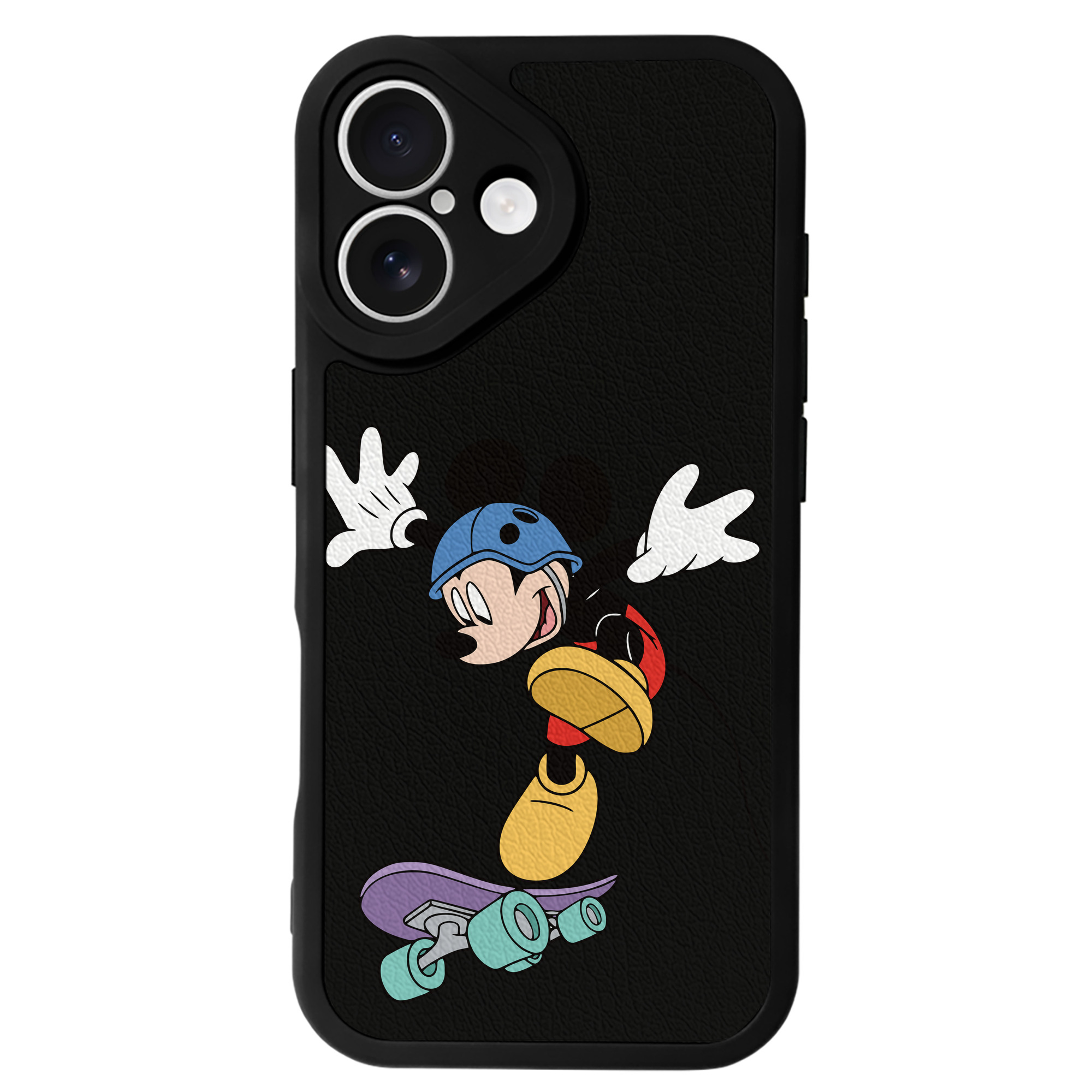 （画像用） ミッキーマウス Mickey Mouse 【iPhone 16シリーズ対応】シリコンスマホケース（レザー調） 材質：シリコン